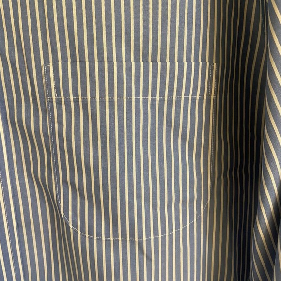 Brooks Brothers Mens‎ Shirt Adult Size 16.5 (4/5) Blue Striped Regent Non-Iron - Picture 5 of 7